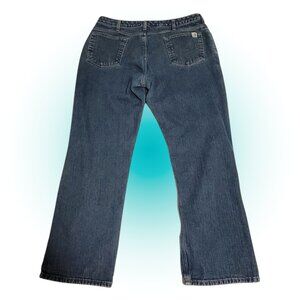 CARHARTT COTTON FLANNEL LINED WOMEN'S BLUE JEANS EUC 16 X 32